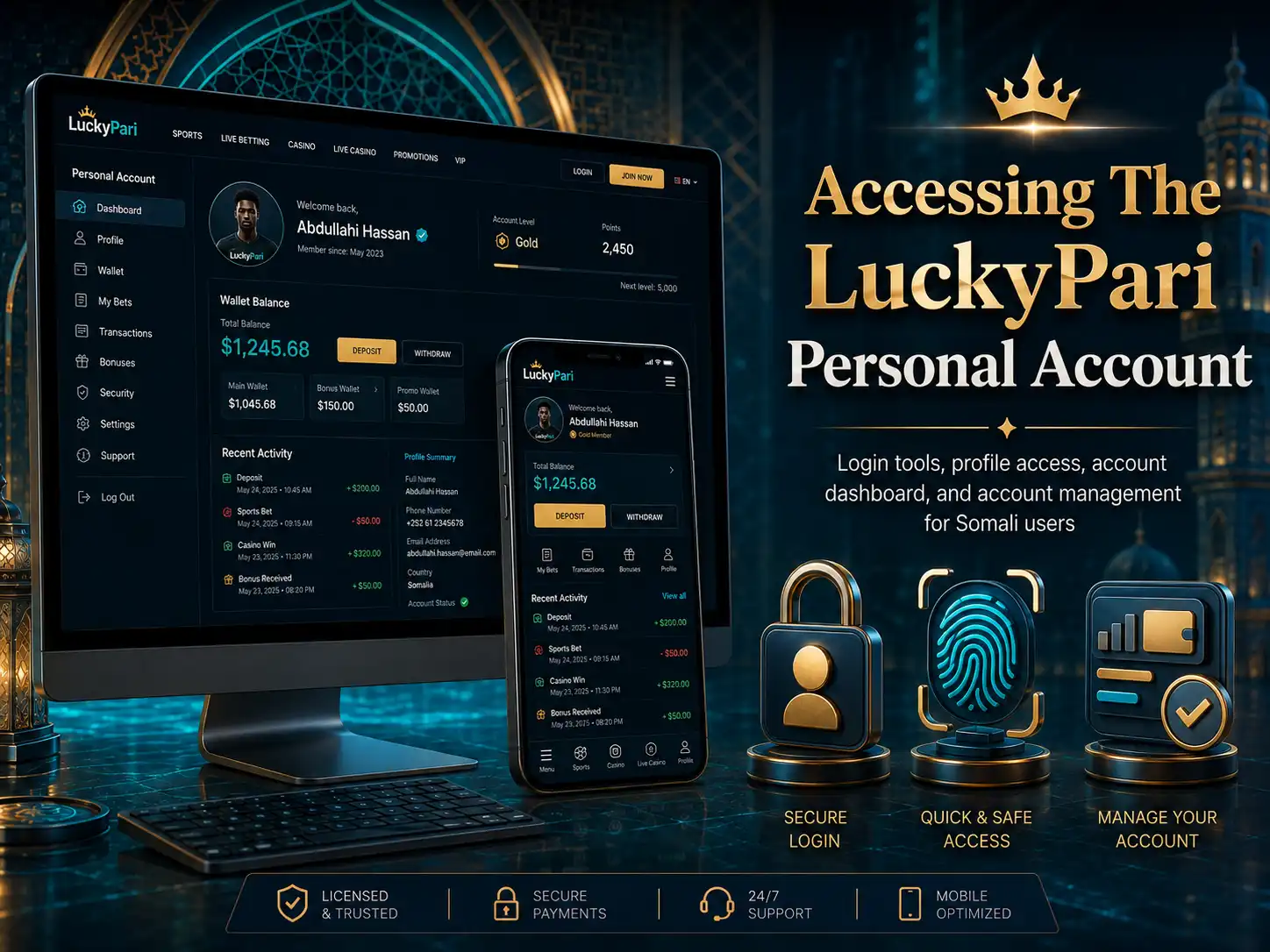 Accessing The LuckyPari Personal Account