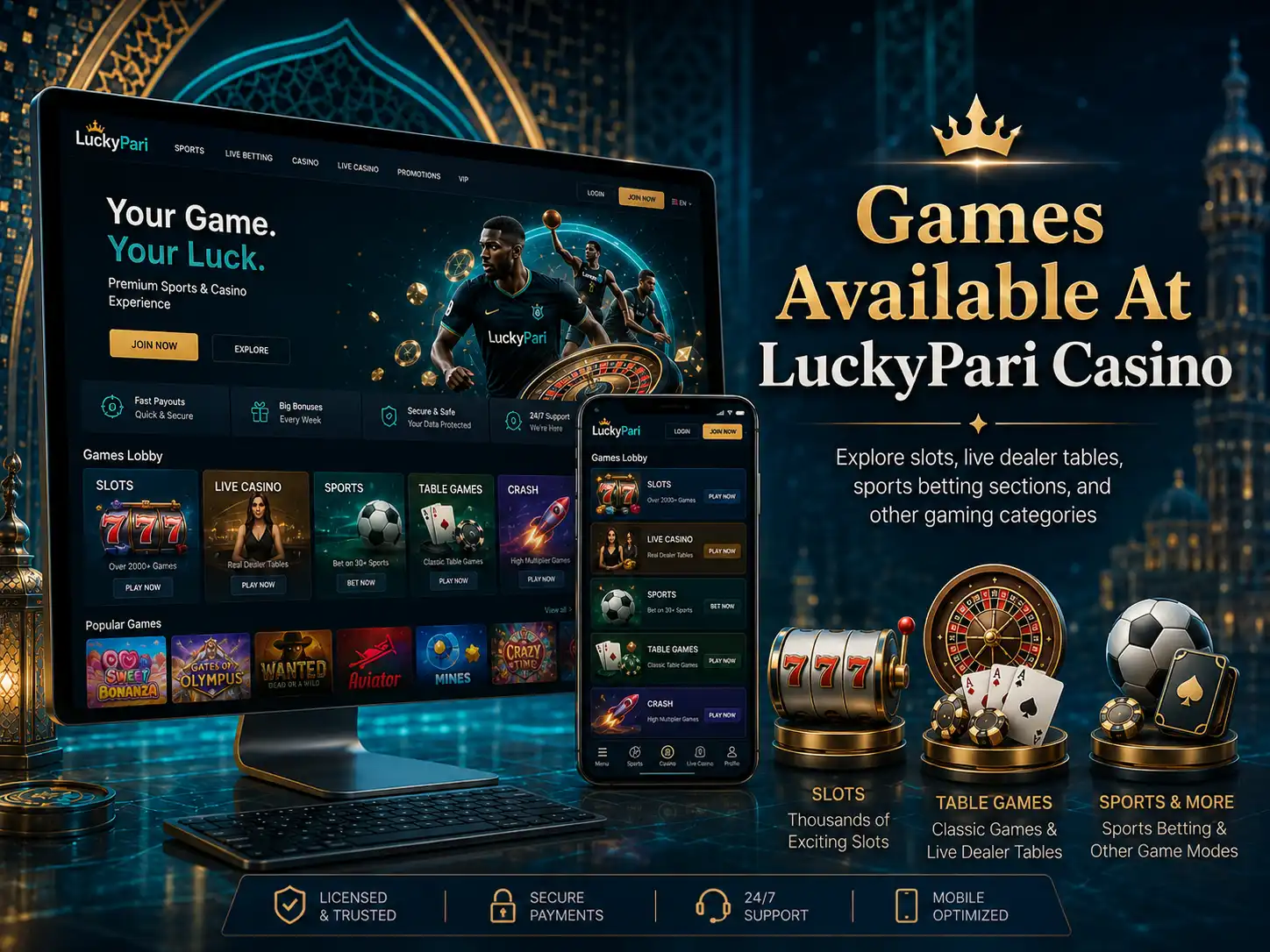 Games Available At LuckyPari Casino